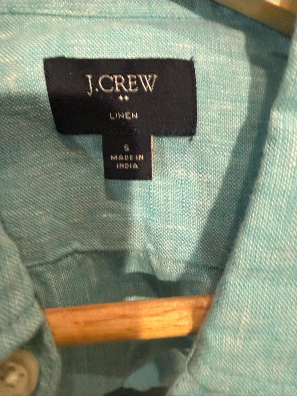 J. Crew Teal Linen Button-Up Shirt